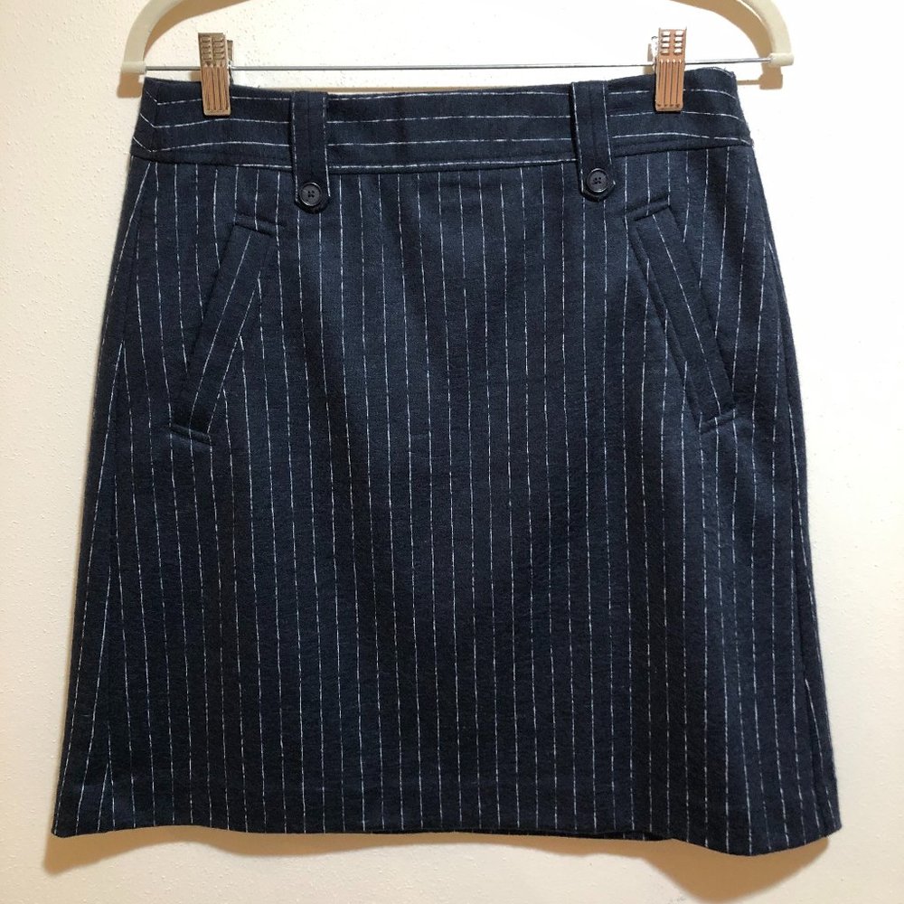 Ann Taylor Loft Gray Striped Professional Skirt